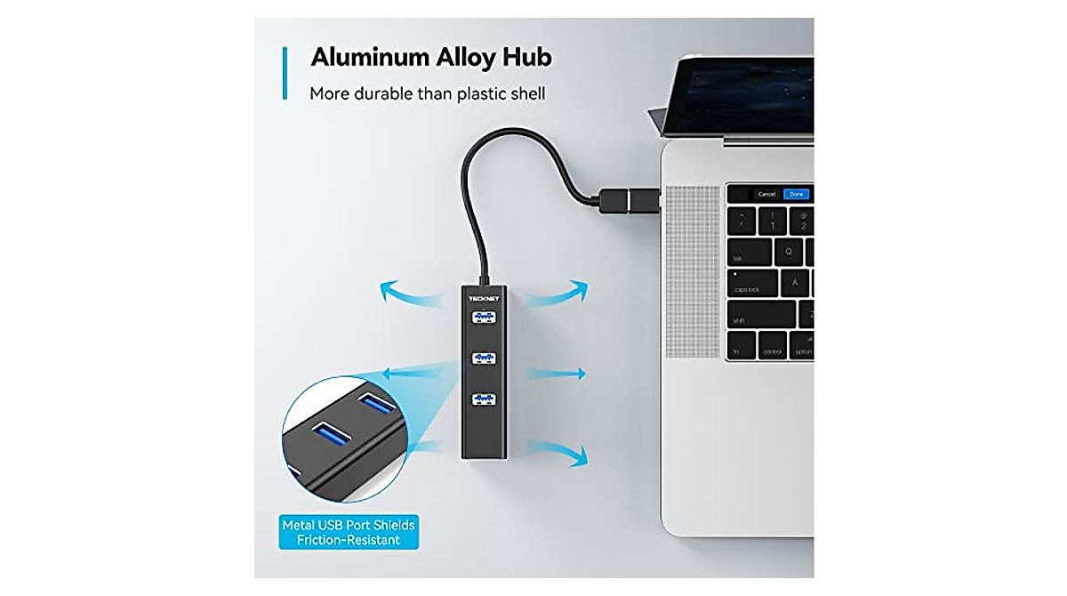 TECKNET USB to Ethernet Adapter with 3-Port USB Hub & Gigabit Ethernet