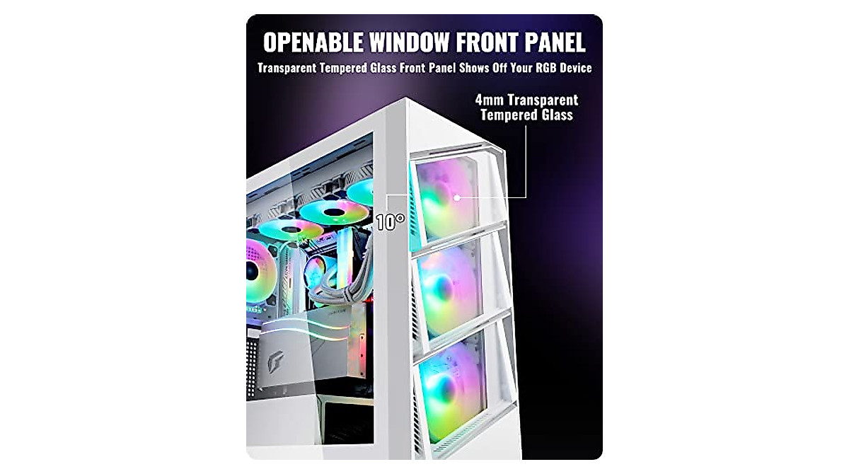 Segotep T3 White Gaming PC Case - Supports Dual 360mm Radiators