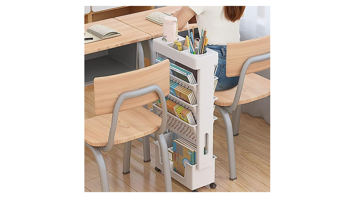 Shopants 5-Tier Rolling File Cart for Organizing Classroom & Office