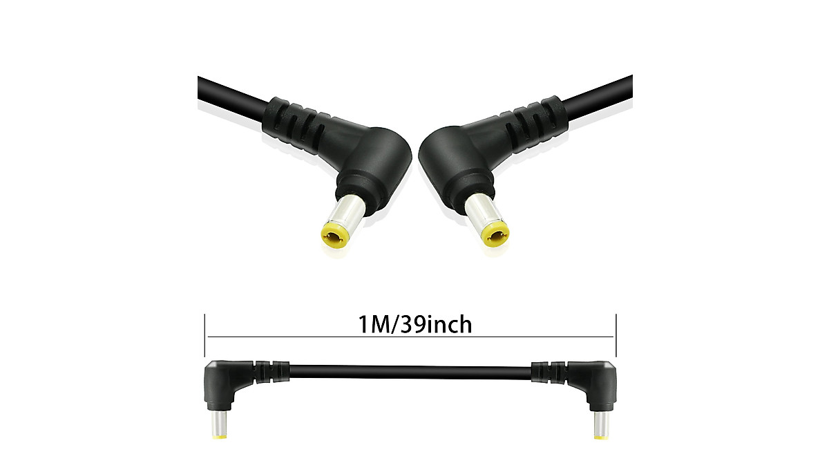 GINTOOYUN 90 Degree DC5525 Plug Cable - 2PCS 1m