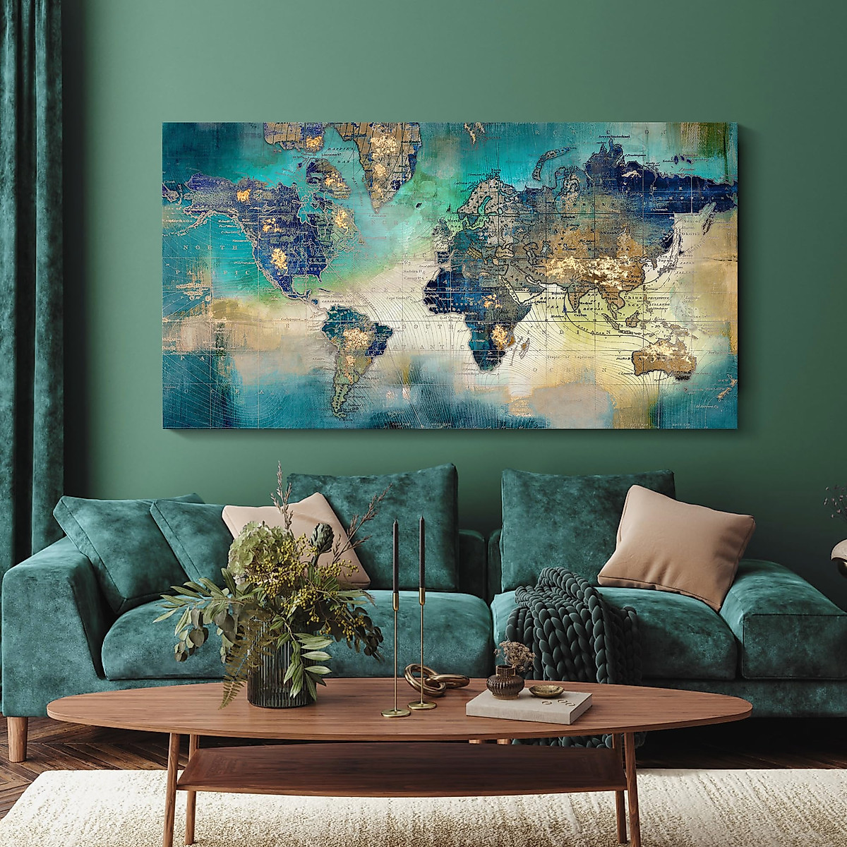 Large World Map Canvas Prints for Home & Office