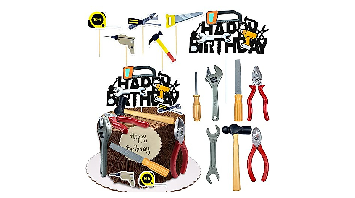 Tools Cake Topper Set - Perfect for Builder and Mechanic Themes