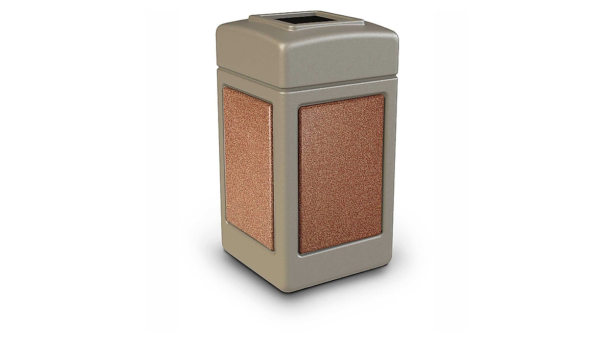 Commercial Zone StoneTec 42-Gallon Waste Receptacle — Durable & Stylish