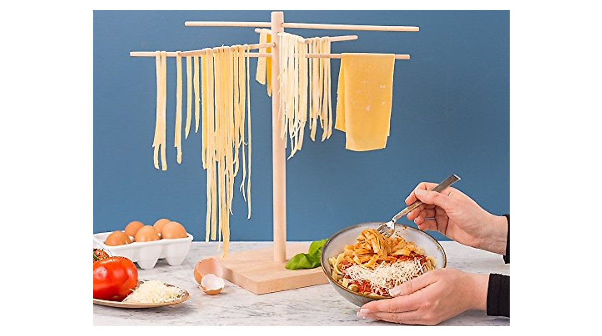 Bellemain Large Wood Pasta Drying Rack - Space-Saving Design
