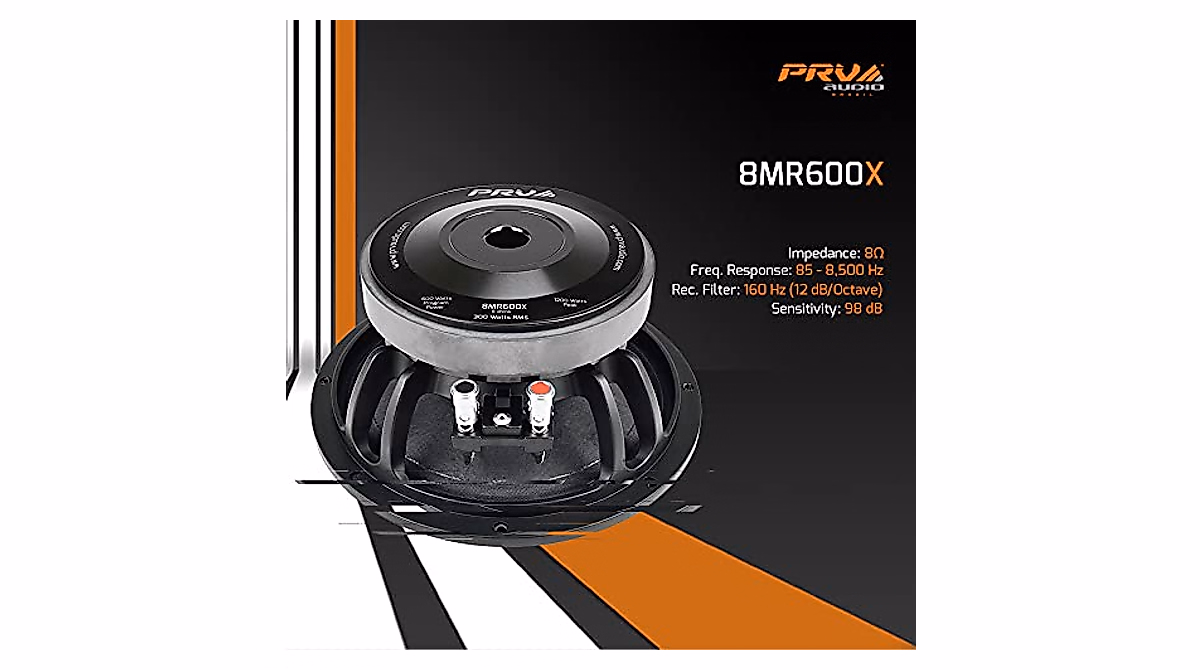 PRV AUDIO 8-Inch Midrange Speaker 600W 8Ω Powerful Sound