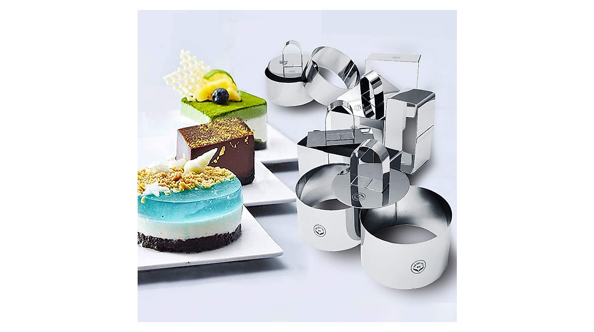 NewlineNY Stainless Steel Dessert Rings: 12 Pc Baking Molds