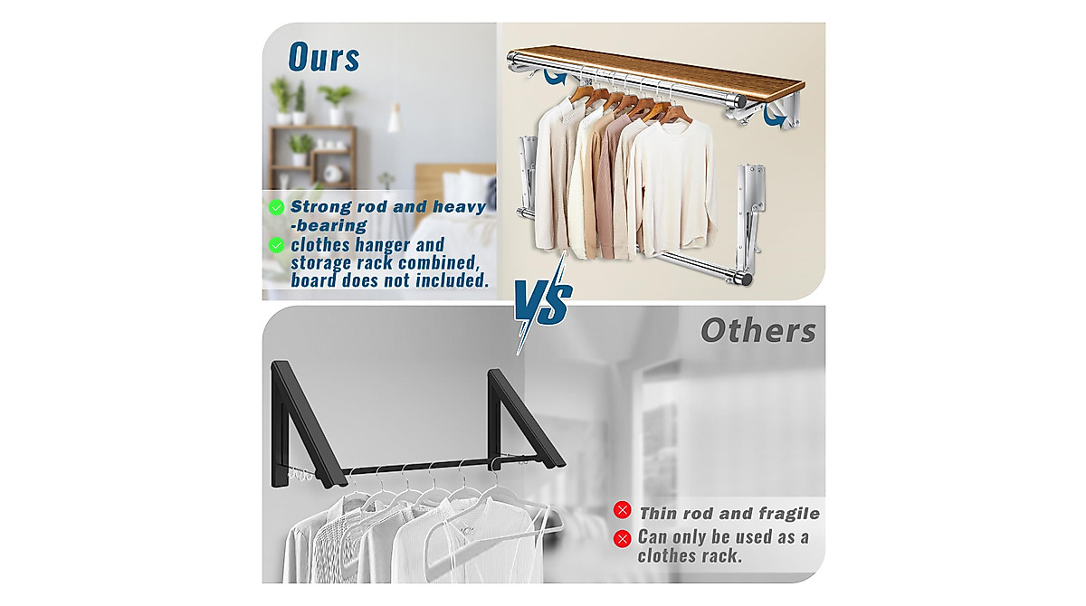 Space-Saving Foldable Wall Mounted Clothes Rack
