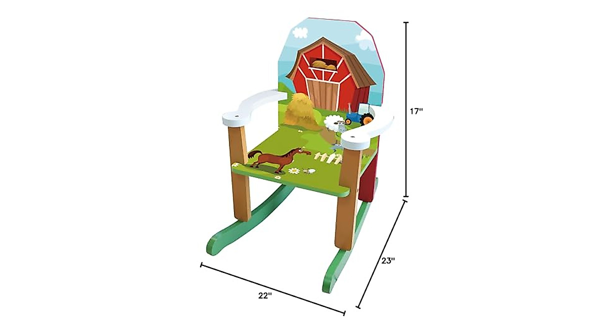 Wood Farm Green Animal Rocking Chair for Kids | Cute & Durable