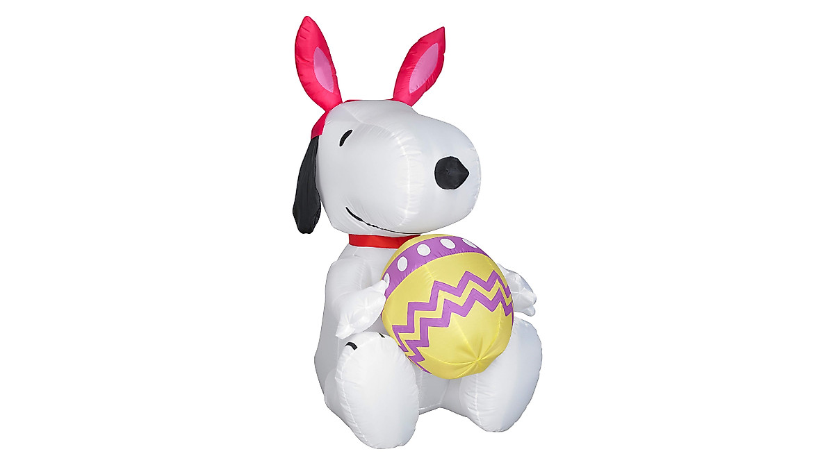 Easter Inflatable Snoopy - 3.5 ft with Bunny Ears & Decorated Egg