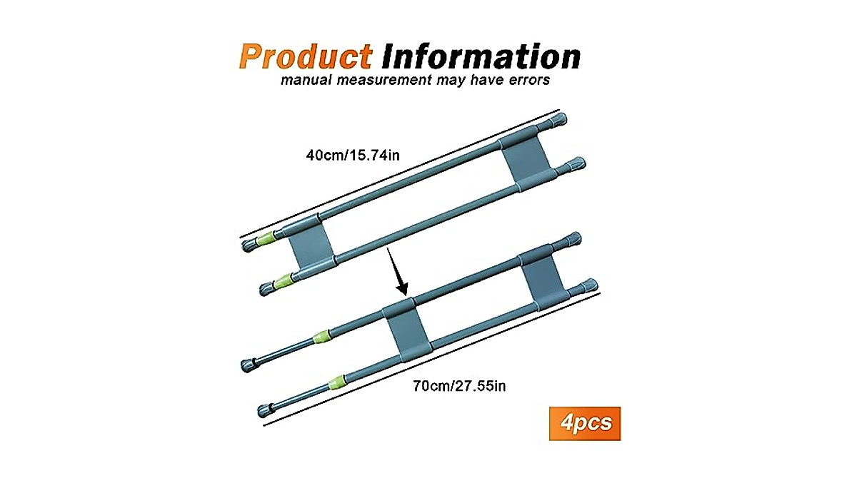 Adjustable RV Refrigerator Bars - 4 Sets by Rhitchy