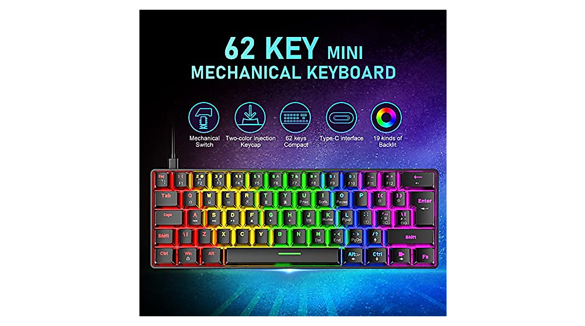 60% Mechanical Gaming Keyboard with RGB Backlight
