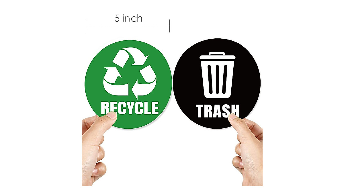 18pcs Recycling Stickers for Clear Garbage Sorting Bins