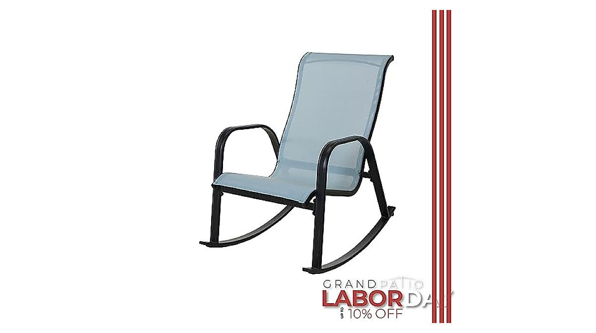 Outdoor Mesh Sling Rocking Chair - Durable Steel Frame, Comfortable Design
