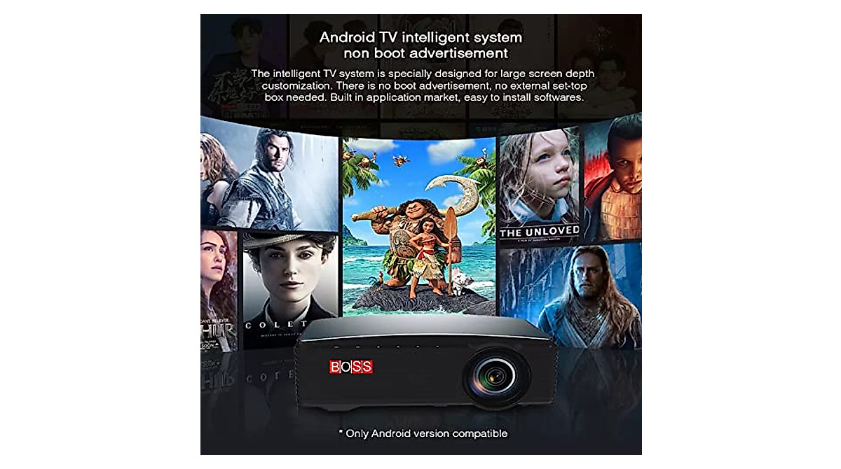 Boss S28A 4K UHD Projector - Bright Home & Office Multimedia Device