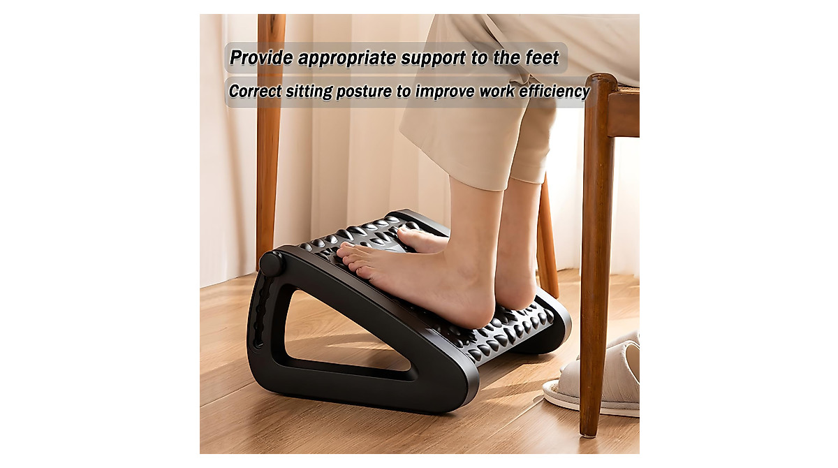 Kriico Ergonomic Foot Rest Under Desk with Massage & Rocking Design