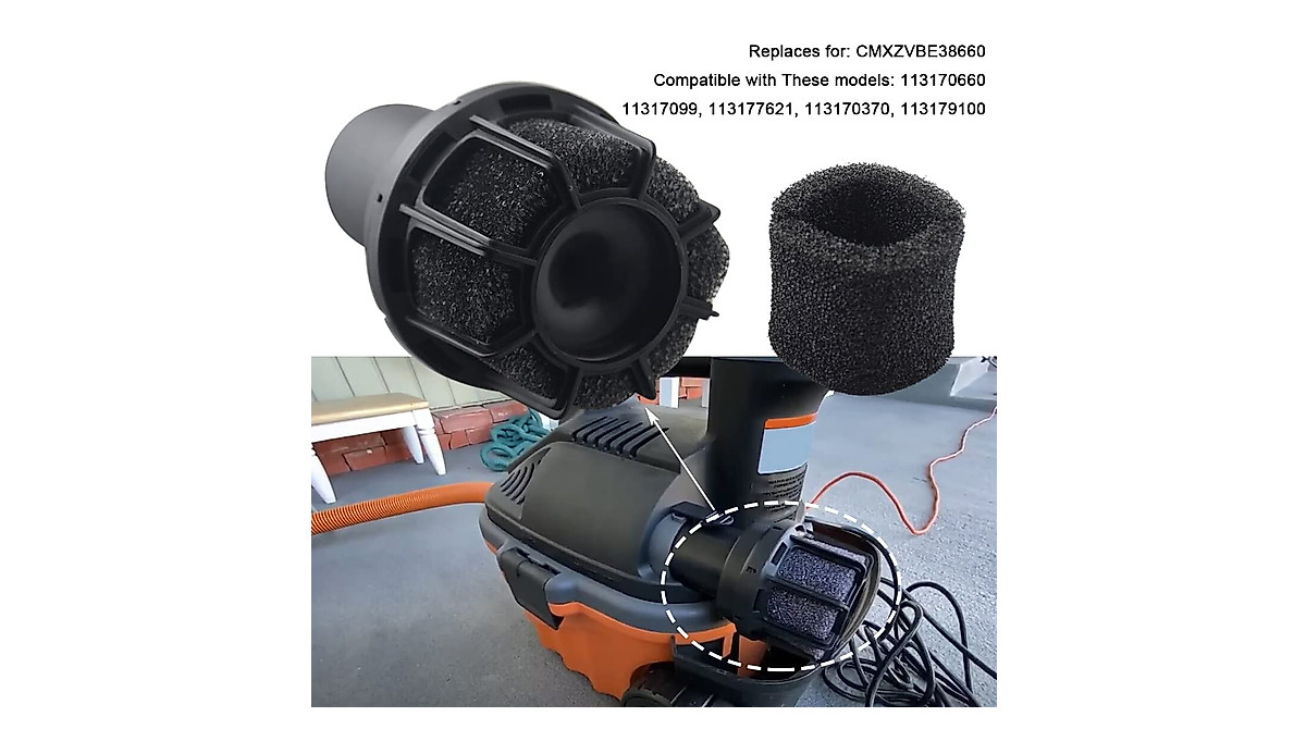 Muffler Diffuser for Shop Vacuums - Quieter Operation & Reduced Debris