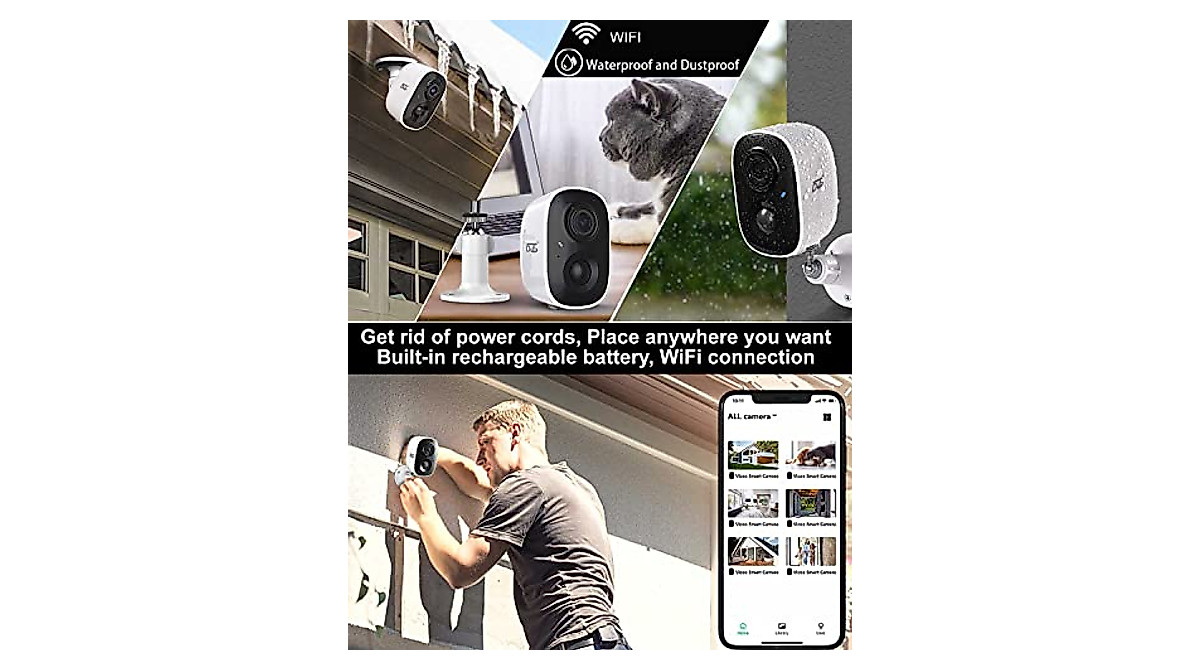 Wireless 1080P HD Outdoor Security Camera with Night Vision and Motion ...