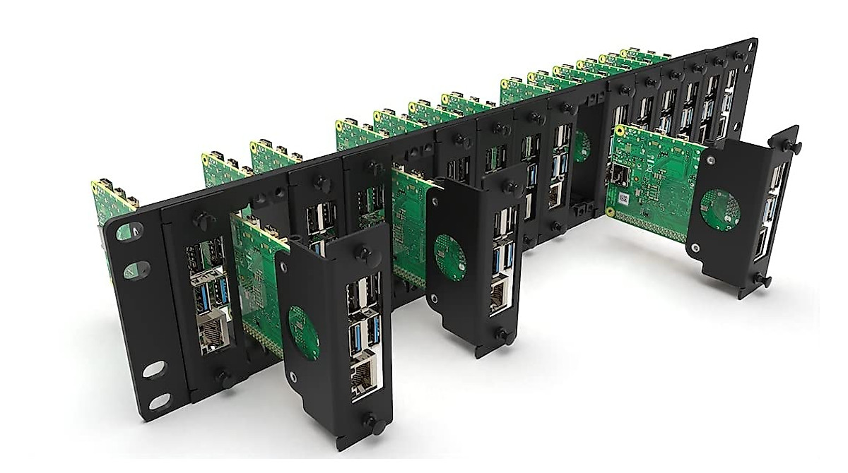 MyElectronics Raspberry Pi Rack Mount 19 inch 2U to Mount 16 Units All ...