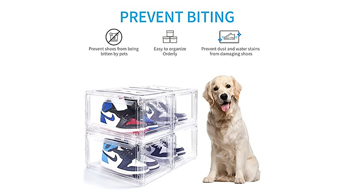 Clear Plastic Shoe Boxes - Stackable Sneaker Storage Organizer