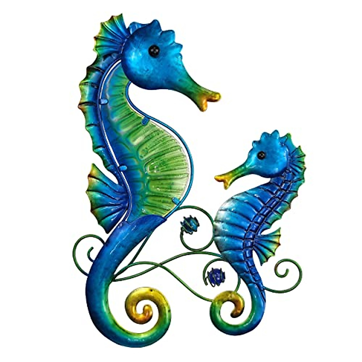 Seahorse Metal Wall Art - Coastal Decor for Home &amp; Garden