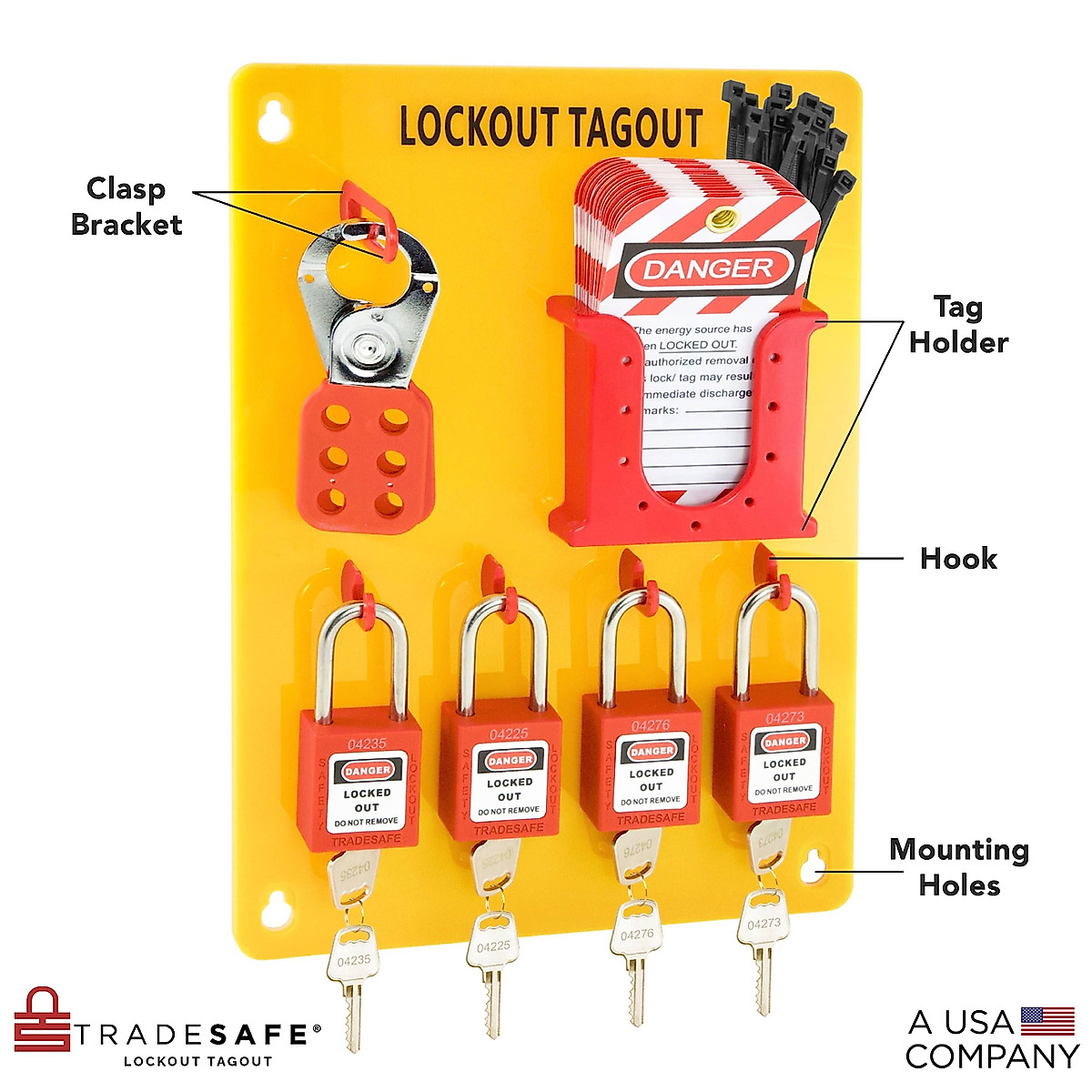 TRADESAFE Lockout Tagout Station - OSHA Compliant Safety Kit