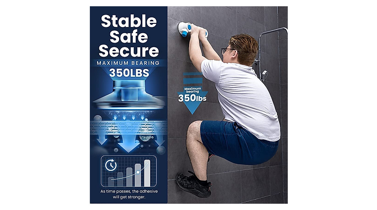 LEVERLOC Shower Safety Grab Bar - Support Up to 350 lbs