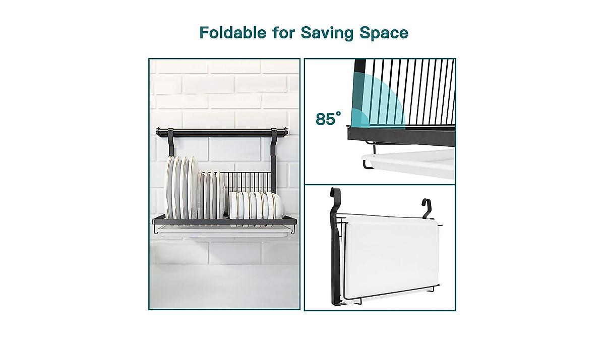 Eastore Life Hanging Dish Rack - Space-Saving Wall Mount Drainer