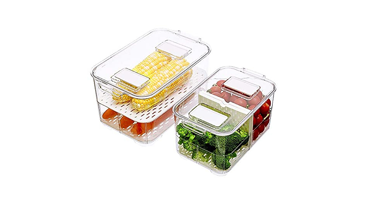 SANNO Stackable Vegetable & Fruit Containers for Freshness
