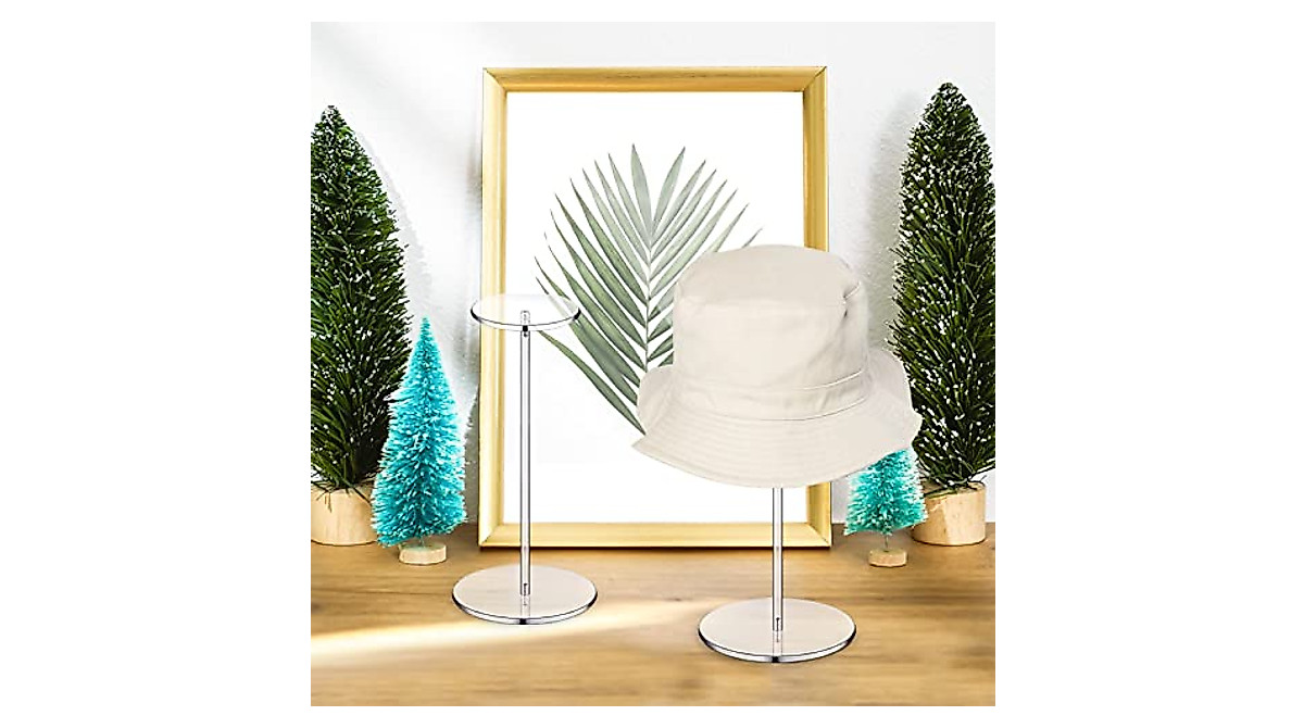 2 Pack 12 Inch Clear Acrylic Hat Stands for Stylish Display