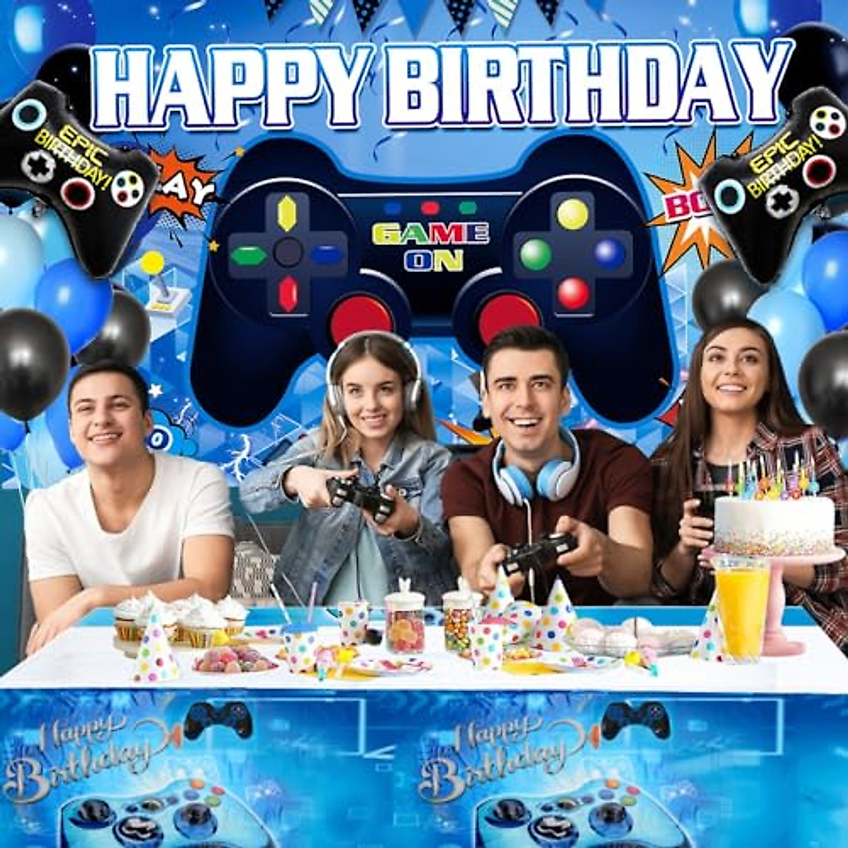 Gamer Birthday Decorations Set - 58 Pieces for Epic Parties