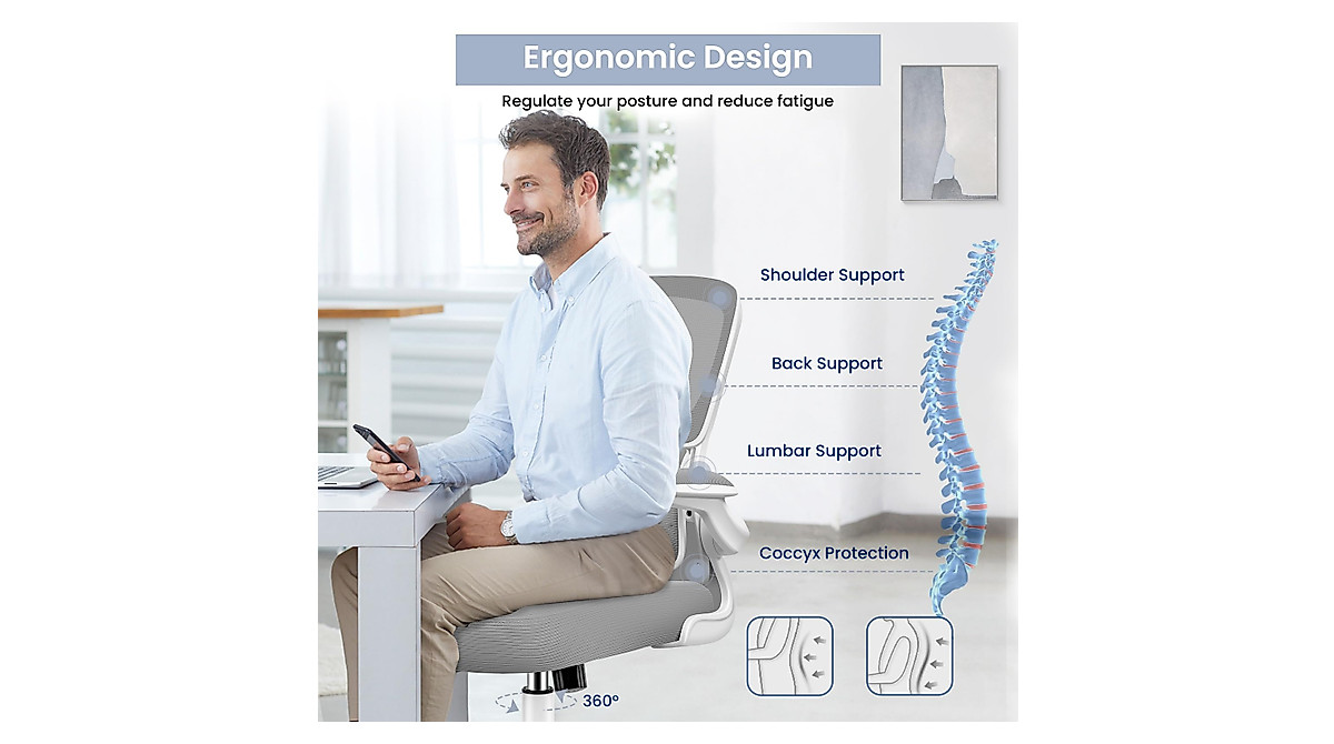 Razzor Ergonomic Office Chair with Lumbar Support and Adjustable Armrests