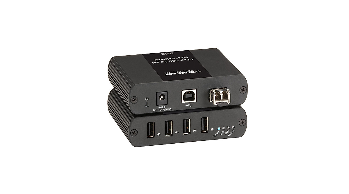 Black Box 4-Port Fiber USB Extender - 10km Range