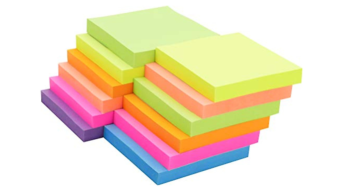 4A Sticky Pop-up Notes - Neon Colors in Bulk