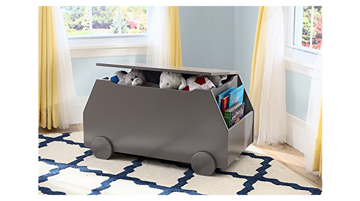 Delta Children Metro Toy Box in Classic Grey - Stylish Storage Solution