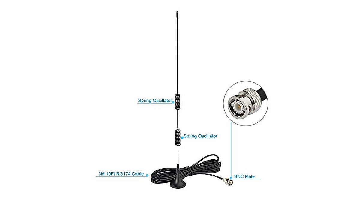 BINGFU VHF UHF Ham Radio Antenna - Magnetic Base for Scanners & Radios