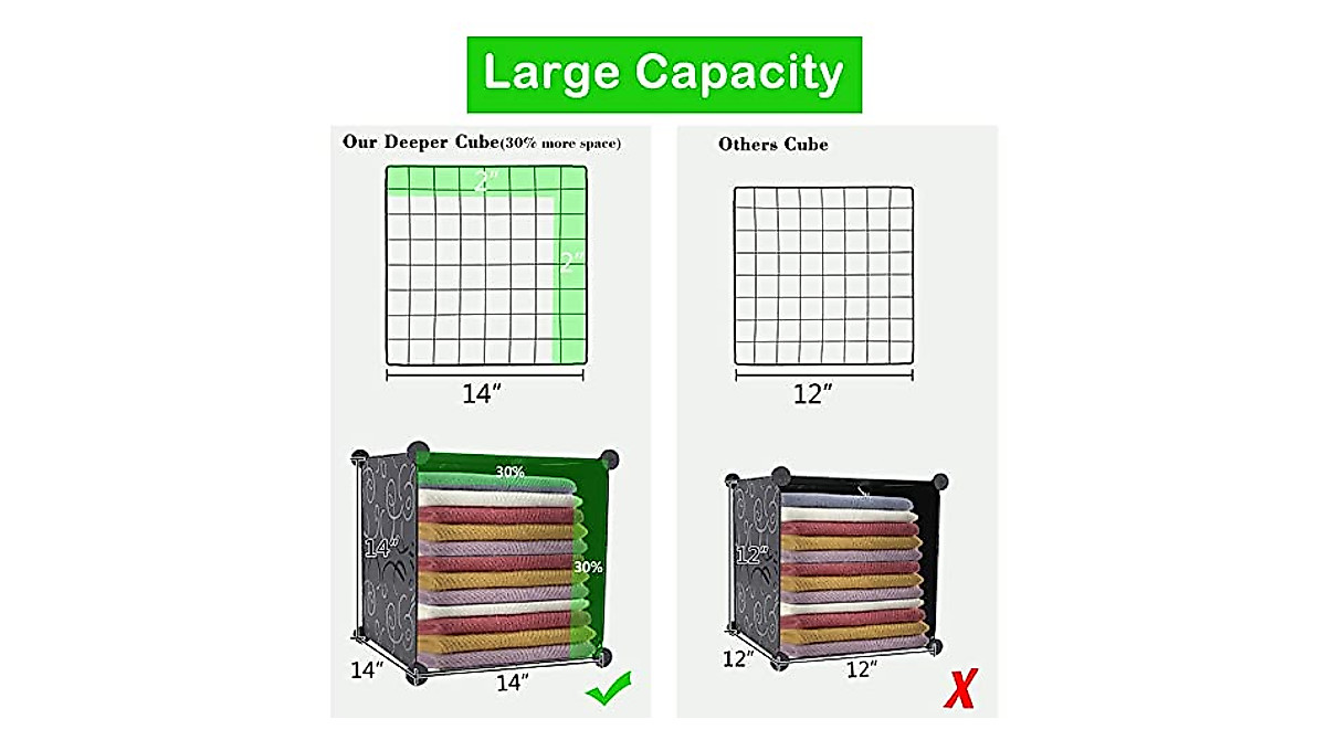 VINGLI 14x14 Portable Storage Cubes - Modular & Sturdy