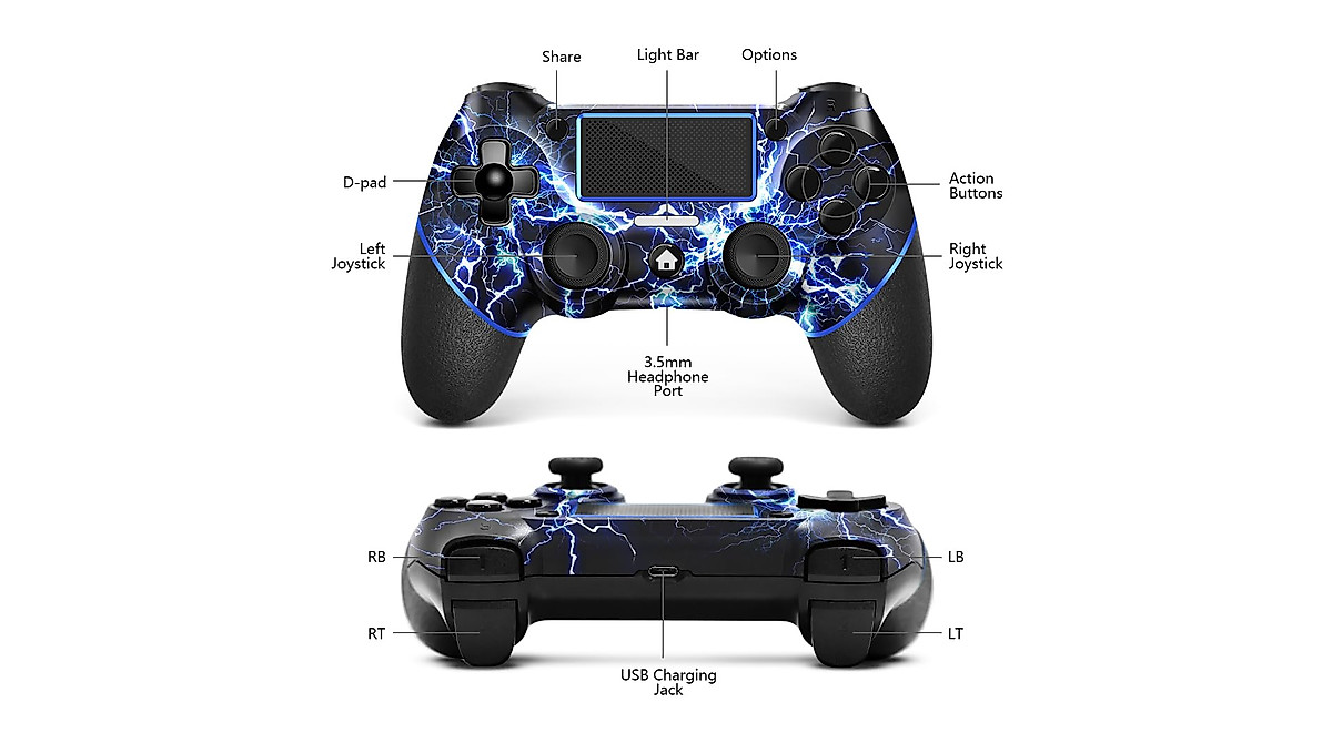 AceGamer Wireless Controller for PS4 - Custom Design V2