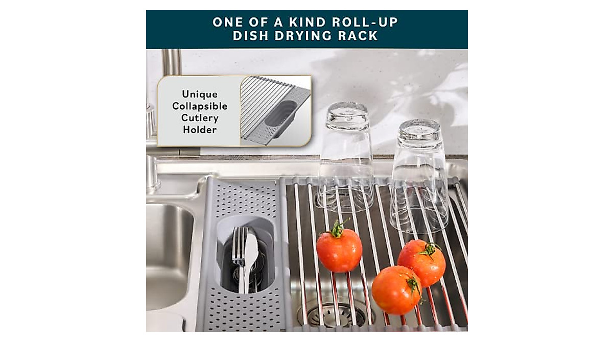Roll Up Dish Drying Rack - Space-Saving Kitchen Essential