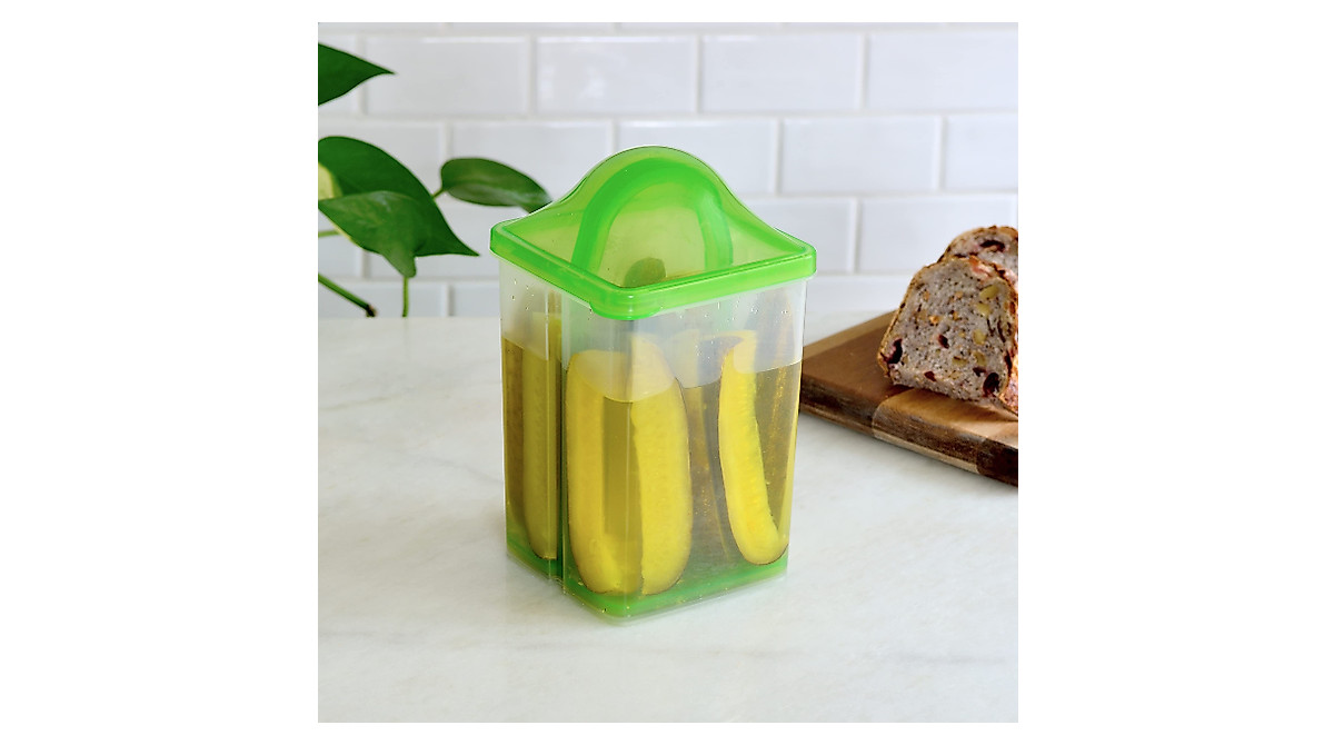 Youngever 2 Pack Pickle Container with Strainer - Keep Fruits Fresh