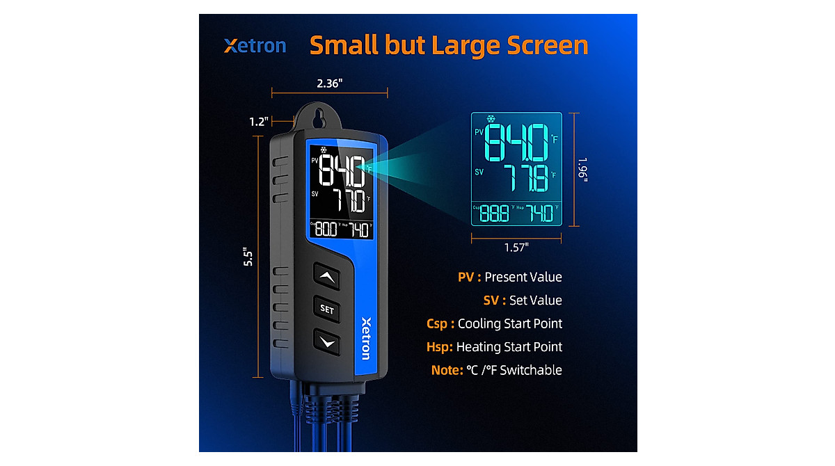 Xetron Digital Temp Controller: Pre-Wired Heating/Cooling