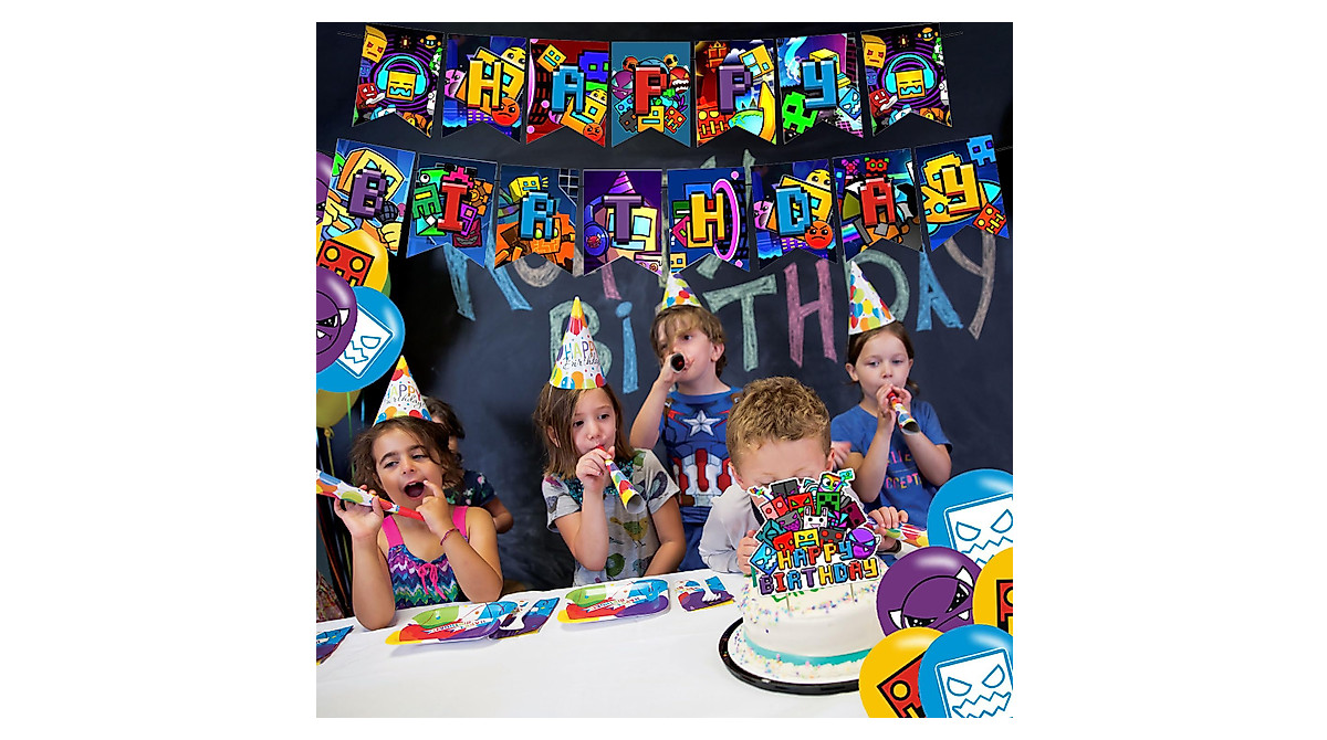 Geometry Dash Birthday Party Supplies for Fun Celebrations