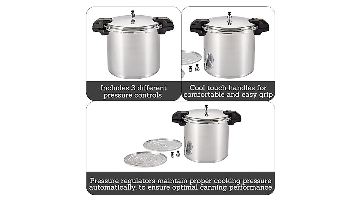 Mirro 22 Quart Pressure Cooker - Rustproof & Versatile Cooking Tool