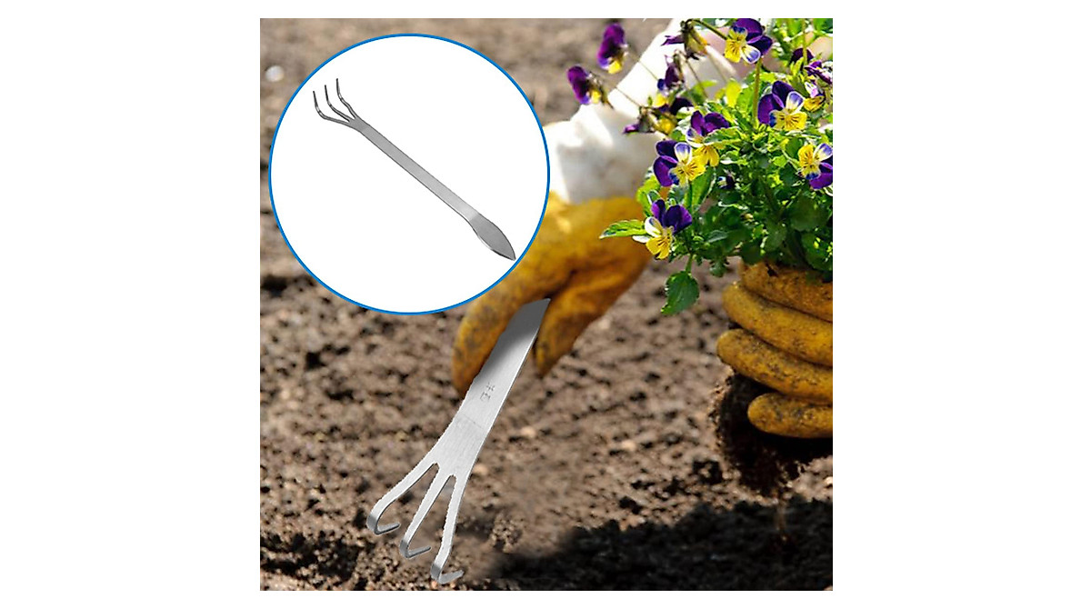 Ergonomic Stainless Steel Bonsai Root Rake for Garden