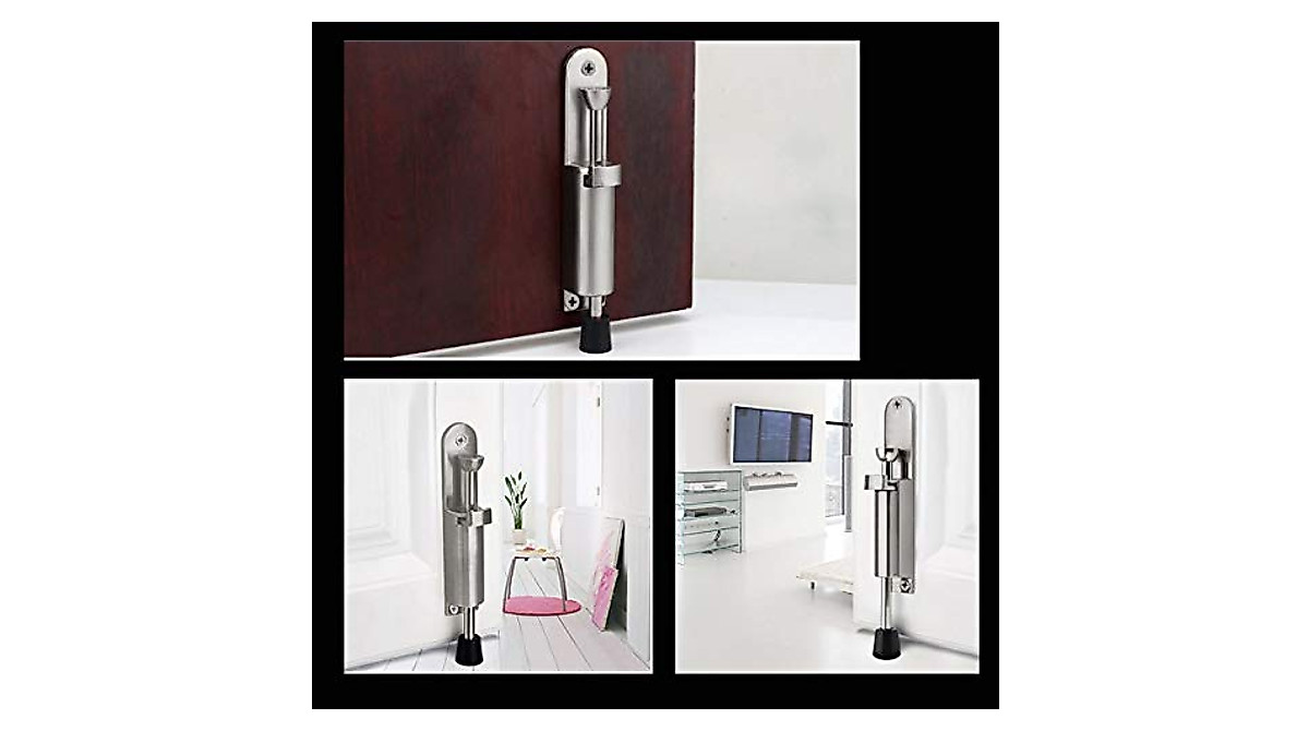 2 Pack Stainless Steel Kickdown Door Stop – Easy Install & Adjustable ...