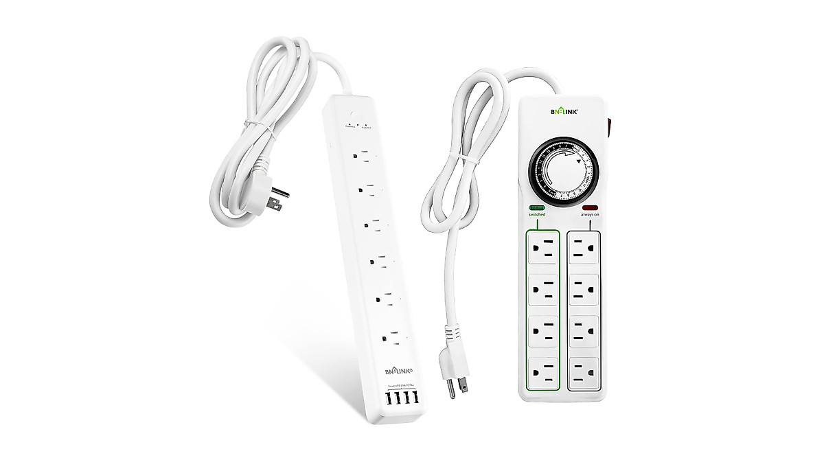 BN-LINK 8 Outlet Surge Protector: Timed & USB Ports