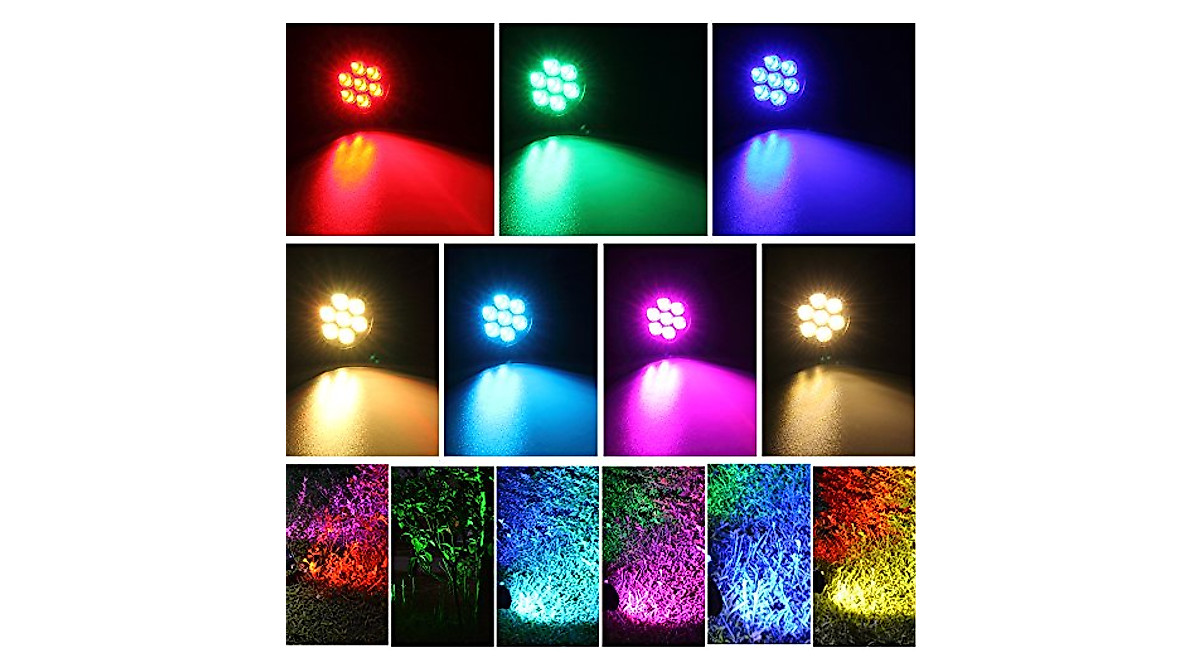 T-Sun Color Changing Solar Spotlights - 2 Pack for Outdoor Decor