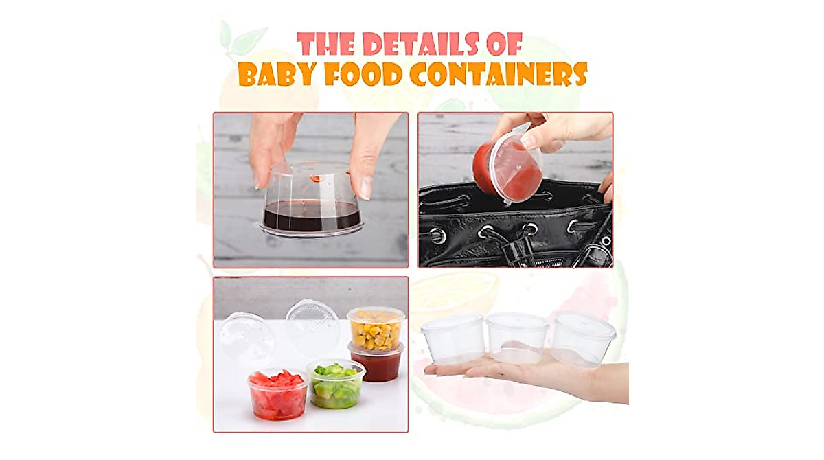 Didaey Disposable Baby Food Storage Containers - 100 Pack, Leakproof ...