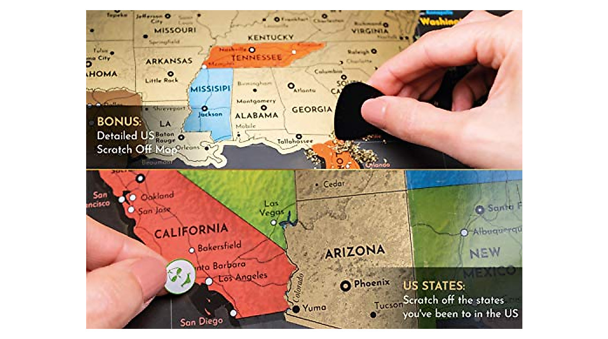 Scratch Off World & US Maps - Explore & Track Your Travels