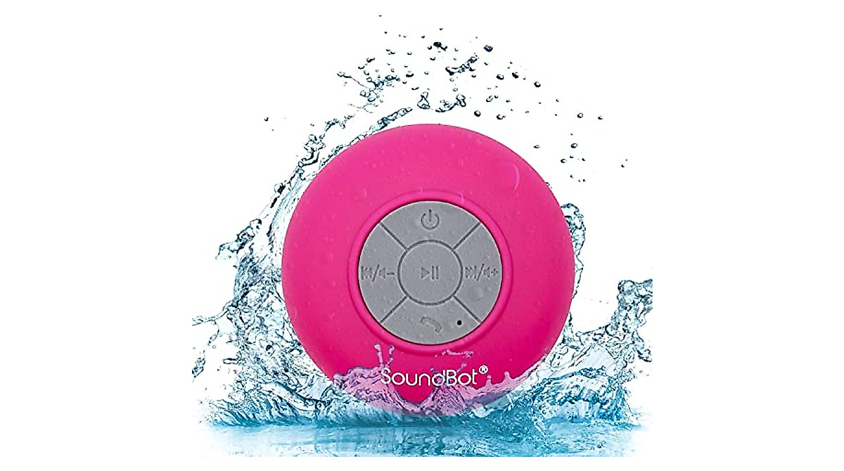 SoundBot SB510 Pink Bluetooth Shower Speaker - HD & Waterproof