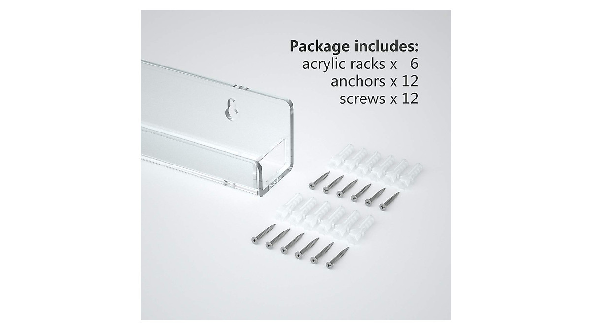 NIUBEE Acrylic Nail Polish Rack - 6 Tier Wall Mounted Shelf